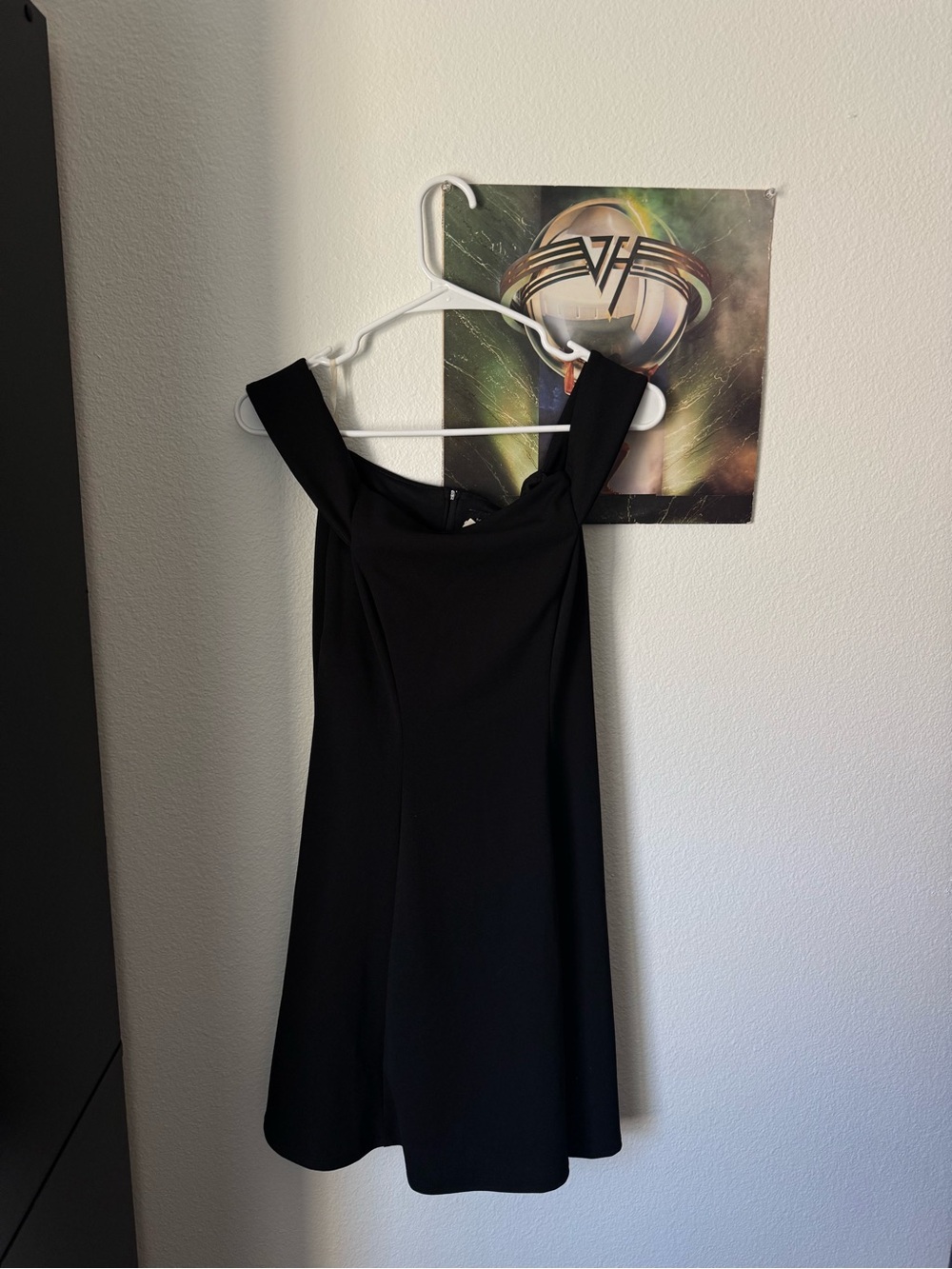 Vintage Classic Black Square-Neck Dress